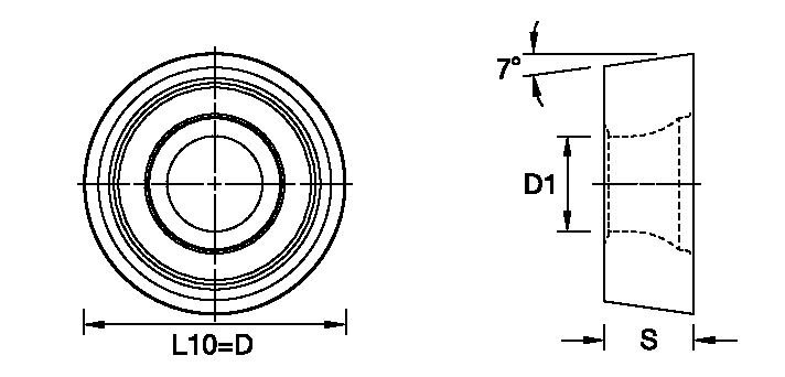 KENNAMETAL Round Positive Turning Insert - RCMT 0803MO KCP25C diagram